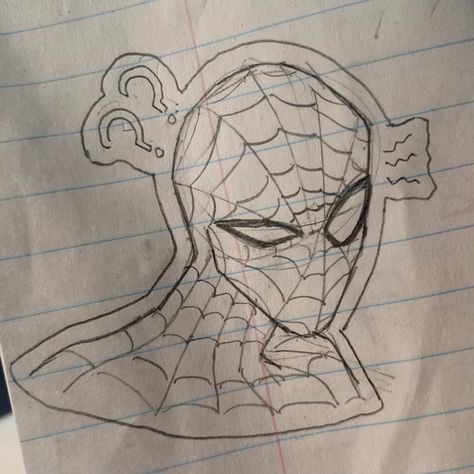 Art Sketchbook Spider Man, Spiderman Drawing Sketches Pencil, Spider Man Sketch Easy, Spider Man Drawing Ideas, Spider Man Art Drawing, Adult Drawing Ideas, Simple Spiderman Drawing, Drawing Ideas Spiderman, Spiderman Drawing Sketches