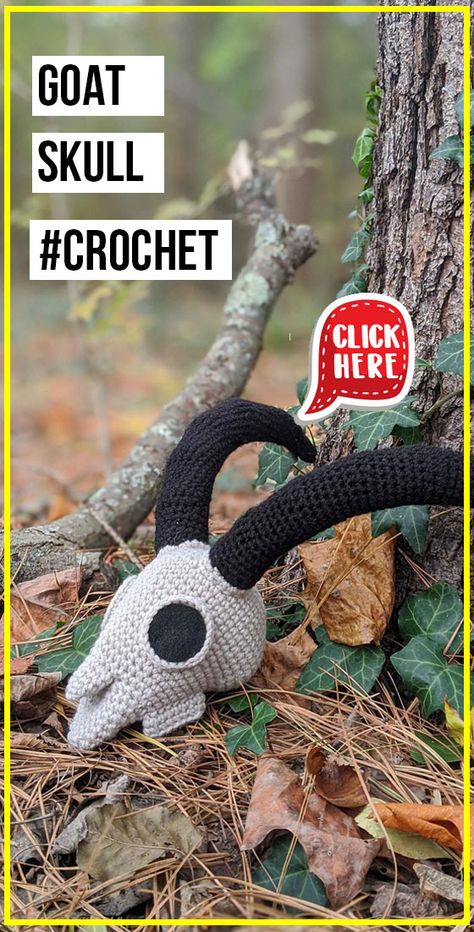 Skull Amigurumi, Crochet Pour Halloween, Goat Skull, Crochet Skull, Crochet Mignon, Confection Au Crochet, Crochet Geek, Knit Ideas, Halloween Crochet Patterns