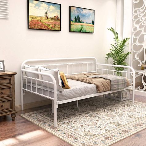 Platform Furniture, Metal Daybed With Trundle, Twin Frame, Daybed Frame, Metal Daybed, Wood Daybed, Daybed With Trundle, Wayfair Furniture, Day Bed