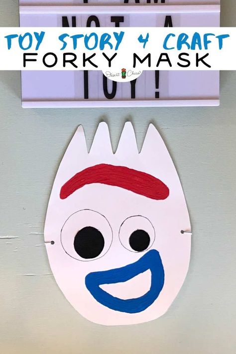 Forky the Toy Story 4 Spork is a little zany and a lot lovable. If you love Forky as much as I do then you have to make this easy DIY Forky Mask tutorial, its the perfect craft for a Toy Story 4 party or play date and a great start to a Forky Toy Story costume for Halloween or a Disneybound. Toy Story 4 Birthday Party Ideas | Toy Story Birthday Party Ideas for Boys | Toy Story Crafts for Kids | Toy Story 4 Forky Forky Toy Story Costume, Toy Story 4 Birthday Party, Toy Story 4 Birthday, Forky Costume, Diy Forky, Sew Costume, Disfraz Toy Story, Toy Story Costume, Toy Story Crafts