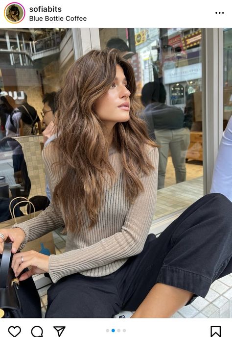 90s Style Haircut, Straight Hair With Layers, Natural Brown Hair, Before And After Haircut, Haircut Long Hair, Tousled Hair, Haircut Long, Instagram Coffee, Hair With Layers