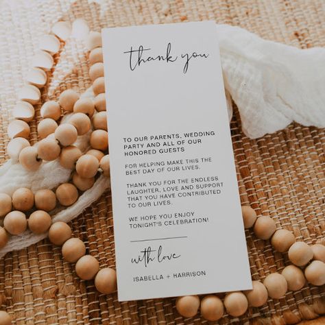 $2.85 | ADELLA Edgy Modern Minimalist Table Thank You Card #modern minimalist, contemporary, industrial, black and white, handwritten font, wedding thank you, table thank you, guest thank you, long thank you, thank you note Simple Fall Wedding Favors, Dinner Menu Template, Menu Simple, Minimalistic Wedding, Minimalist Table, Wedding Brunch, Event Menu, Rock Wedding, Minimalist Tables