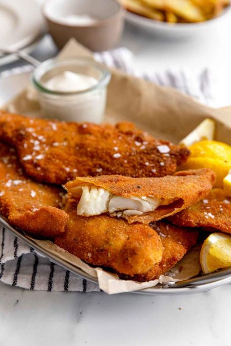 Fried Hake is a simple and delicious 20-minute family dinner recipe. Use skinless fresh or frozen hake fillets or halibut. The exterior is golden-brown and crunchy and the fish is soft, flaky, and delicious. #dairyfree #friedfish #friedhake #familydinner #familymeal #jernejkitchen Baked Hake Recipes, Hake Fillet Recipes, Fish Recipes Hake, Grilled Hake Fish Recipes, Airfryer Hake Fillet, Family Dinner Recipe, Honey Garlic Pork Chops, Best Comfort Food, Family Dinner Recipes