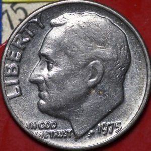 This is a regular 1975 Roosevelt dime from Philadelphia without its "P" mintmark. This is normal, and a worn 1975 Roosevelt dime is worth face value. photo by markmorgantrinidad on Flickr. Rare Coin Values, Old Pennies Worth Money, Old Coins Value, Rare Pennies, Vintage Coins, Penny Values, Valuable Pennies, Money Honey, Silver Dimes