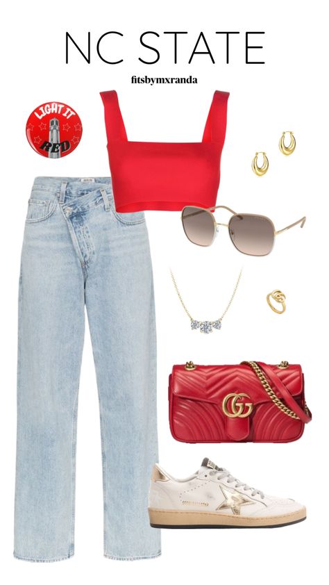 NC STATE OOTD #outfitinspo #gameday #gamedayfit #gamedayoutfit #ncstate College Gameday Outfits, Gameday Outfits, College Game Days, Football Game Outfit, Concert Fits, Nc State, Ole Miss, Football Outfits, Gameday Outfit