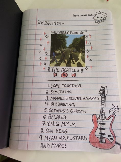 Songwriting Journal Aesthetic, Song Diary Aesthetic, Playlist Journal Page, Music Journal Pages, Music Journal Ideas, Playlist Journal, Guitar Journal, Guitar Doodle, Songwriting Journal