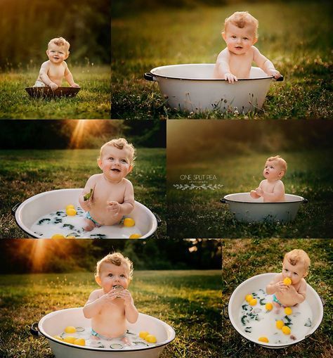 photo credit: ‎Dana Flaherty, one split pea Baby Milk Bath, Milk Bath Photos, Photo Bb, 6 Month Baby Picture Ideas, Baby Photoshoot Ideas, Milk Bath Photography, Boy Photo Shoot, Bath Photography, Baby Sitting