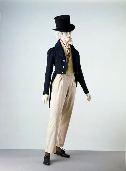 Coat, United Kingdom, 1815-1820, V & A Regency Mens Fashion, Man And Woman Silhouette, Fashion History Timeline, 1820s Fashion, Mode Mantel, 1800s Fashion, Regency Fashion, 19th Century Fashion