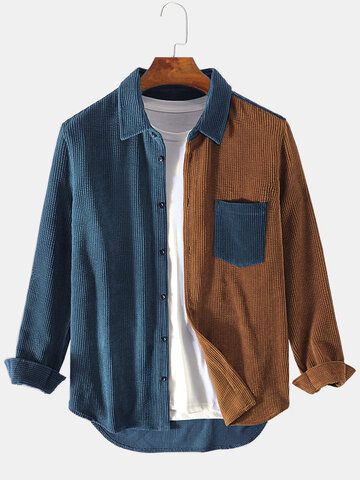 Mens Corduroy, Knot Sweater, Casual Long Sleeve Shirts, Patchwork Jacket, Fashion Comfortable, Long Sleeve Tops Casual, Business Shirts, Mens Casual Outfits, Look Cool