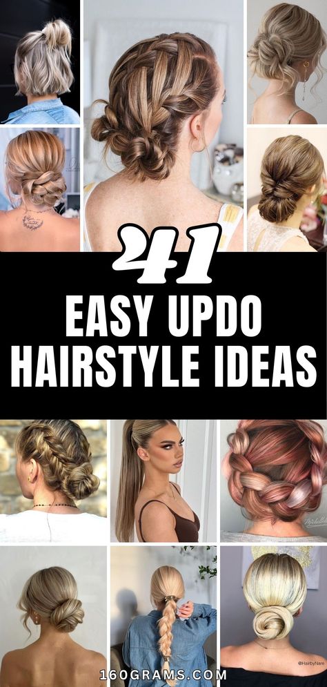 Save this pin for a stunning collection of chic and simple updo hairstyles, suitable for every hair length. Whether you're looking for a quick fix or a glamorous transformation, these styles will elevate your look. Tap to discover your next go-to hairstyle! #UpdoHairstyles #HairInspo #ChicAndSimple #FashionBlog Easy Hairstyles For Cocktail Party, Casual Up Do, Easy Hair Updos For Beginners, Braided Headband Updo, Simple Updo Hairstyles, Pin Curl Updo, Unique Updos, Simple Updos, Crown Braid Updo