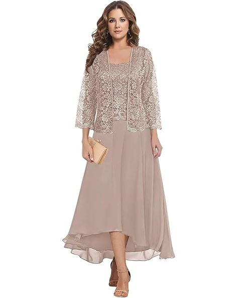 Formal Dress With Jacket, Chiffon Formal Dress, Gown With Jacket, Jacket Sleeves, Dress With Jacket, Grey Tea, Dresses For Wedding, Wedding 2024, Lace Chiffon