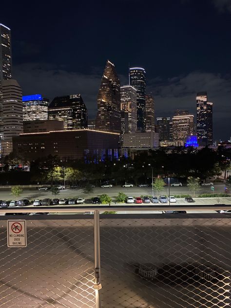 Hayley Core, Houston Aesthetic, Night Core, City View Apartment, Fake Pics, Kaws Wallpaper, City Lights At Night, Houston City, Downtown Houston