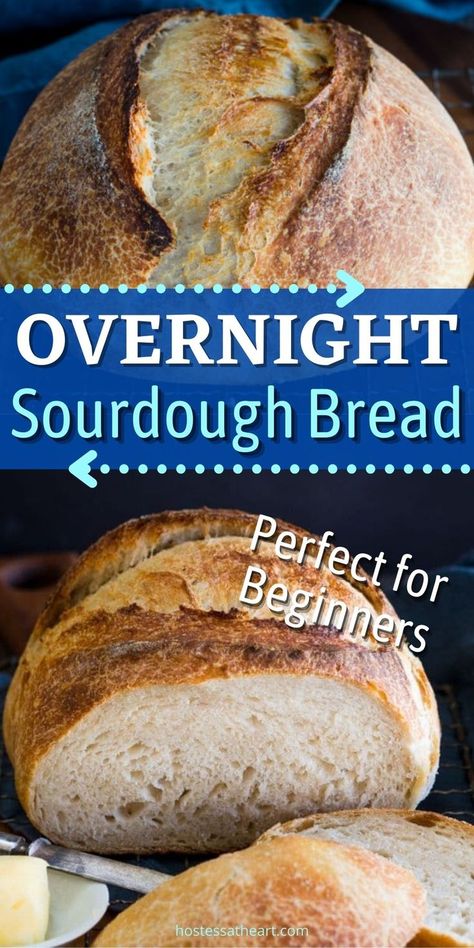 Overnight Sourdough Bread Recipe, Overnight Sourdough Bread, Homemade Sourdough Bread Recipes, Overnight Sourdough, Sourdough Bread Starter, Sourdough Starter Discard Recipe, Homemade Sourdough Bread, Bread Starter, Artisan Bread Recipes