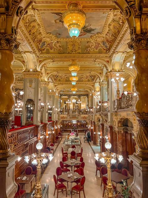 New York Café Budapest Review - Visit the World’s Most Beautiful Café! 7 New York Cafes, Budapest Autumn, Budapest Cafe, New York Cafe Budapest, Budapest Vacation, New York Cafe, Cafe New York, Budapest City, Budapest Travel