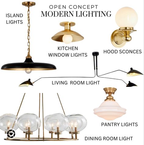 Chandelier And Pendant Combos, Modern House Lighting, Coordinating Light Fixtures, Open Concept Dining Room, Pantry Lighting, Open Concept Kitchen Living Room, House Lighting Fixtures, Open House Plans, Dining Table Lighting