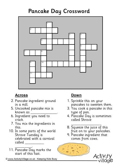 Pancake Day crossword Pancake Day Games, Pancake Day Crafts, Shrove Tuesday Activities, Pancake Game, Teaching Abroad, Valentines Puzzles, Pancake Tuesday, Pancake Party, Cooking Conversions