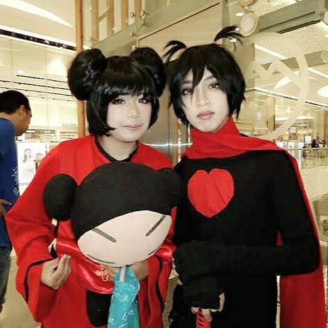 Couple Halloween Costumes Studio Ghibli, Pucca X Garu Costume, Pucca And Garu Costumes, Duo Anime Cosplay, Duo Cosplay Anime, Pucca Cosplay, Cosplay Duo Ideas, Easy Halloween Costumes For Couples, Unique Halloween Costumes For Couples