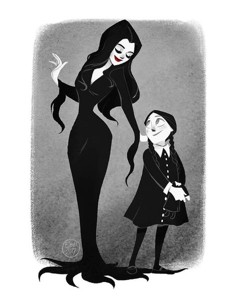 Morticia and Wednesday Strange And Unusual, Wednesday Addams, Long Hair, A Woman, Tumblr, Hair, Black