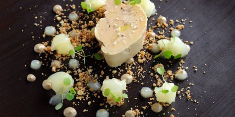 Foie Gras, Bramley Apple Compote and Walnut Crunch Foie Gras Recipe, Lemon Parfait, Apple Compote, Fennel Pollen, Bramley Apple, Crunch Recipe, Lemon Mousse, Great British Chefs, Parfait Recipes