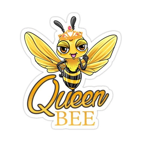 Bee Cartoon Images, Queen Bee Crown, Honey Bee Sticker, Bee Crown, Queen Bees Art, Bee Things, Bee Ideas, Crown Women, Rug Images