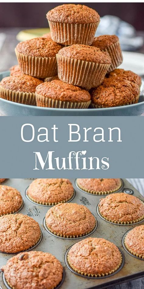 These delicious raisin oat bran muffins are healthy, flavorful and so satisfying. They are perfect for breakfast or as a snack! #oatbran #muffins #branmuffins #dishesdelish Gluten Free Bran Muffins, Bran Muffin Mix, Oat Bran Muffin Recipe, Oat Bran Recipes, Bran Muffins Healthy, Oat Bran Muffins, Bran Muffin, Bran Muffin Recipes, Flax Meal