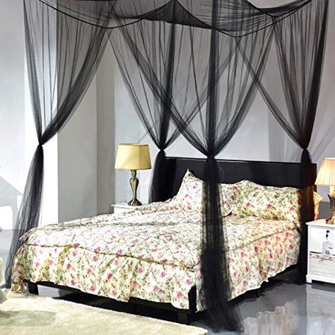 Mosquito Net Bedroom, Mosquito Net Canopy, Mosquito Net Bed, Letto King Size, Bed Net, Post Bed, Canopy Bed Curtains, Canopy Curtains, Bed In Corner