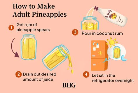 Fireball Pineapple Grilled, Infused Sweets, Boozy Pineapple Spears, Boozy Pineapple, Pineapple Spears, Pineapple Breeze Drink, Drink In Pineapple Shell, Pool Snacks, Tiktok Food