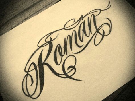 Roman - diseño tattoo Roman Name Tattoo, Roman Tattoo Ideas, Arm Tattoos Lettering, Old English Alphabet, Roman Tattoo, Roman Letters, Tattoo Fonts Cursive, English Alphabet Letters, Cursive Tattoos