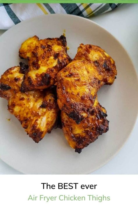 Greek Yogurt Marinated Chicken, Easy Air Fryer Chicken, Yogurt Marinated Chicken, Easy Bbq Chicken, Air Fryer Chicken Thighs, Marinated Chicken Thighs, Air Fryer Recipes Chicken, Oven Chicken, Easy Air Fryer