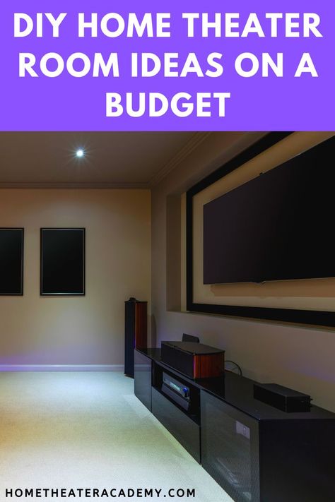 You can create your own movie theater at home without spending tons of money. With these tips, you can build a great home theater room on a budget. With the right DIY attitude and a bit of creativity, you'll have your movie room set up in a pinch! #diy #diyhometheater #hometheaterideas #homecinema Theater Room Ideas On A Budget, Diy Movie Theater Room, Home Theater Room Ideas, Small Home Theater Ideas, Movie Theater At Home, Home Cinema Room Ideas, Small Movie Room, Theater Room Ideas, Home Theatre Room Ideas