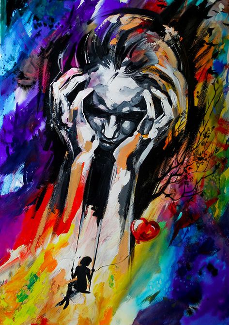 I Paint Human Emotions And Relations In An Unique Perspective Meaningful Paintings, Emotional Painting, Meaningful Art, Dark Art Drawings, Expressive Art, Wow Art, Human Art, Diy Art Painting, Canvas Art Painting