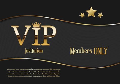 Golden vip invitation card in dark black... | Premium Vector #Freepik #vector #vip-badge #vip #premium #vip-member Vip Invitation Card, Vip Pass Design, Vip Card Design, Vip Invitation, Black And Gold Background, Vip Design, Vip Logo, Pauley Perrette, Member Card