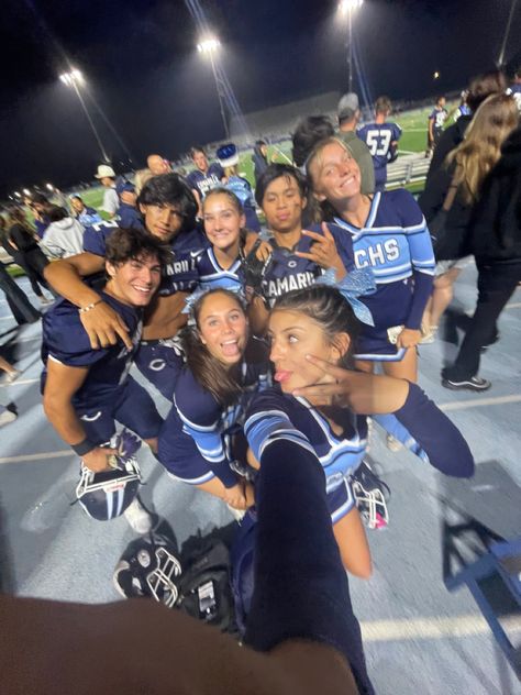 Cheerleaders And Football Players, Highschool Sports Aesthetic, High School Popular Aesthetic, High School Asthetics Photos, School Cheer Aesthetic, High School Cheerleader Aesthetic, Highschool Cheer Aesthetic, Exchange Student Aesthetic, Boyfriend Group