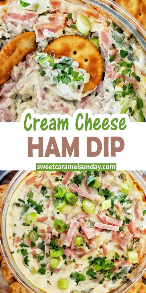 Ham Dip Recipe, Ham Dip, Ham Appetizers, Baked Dip, Cream Cheese Spread Recipes, Green Onions Recipes, Ham Salad Recipes, Savoury Finger Food, Cream Cheese Recipes Dip