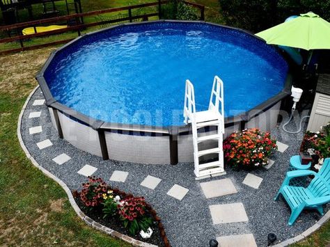 Create an outdoor oasis with these backyard above ground pool ideas. From pool landscaping and cleaning tips to pool decks and... #pools #abovegroundpools #poolideas Piscina Container, Landscaping Around Pool, Round Above Ground Pool, Fall Deck, Inground Pool Landscaping, Pool Deck Plans, Cheap Pool, Summer Deck, Best Above Ground Pool