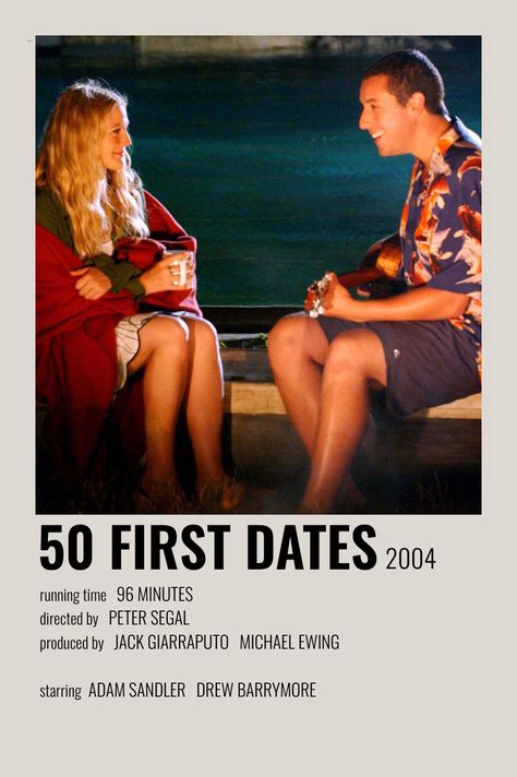 50 First Dates (2004) - [made by me @lydiaaf_] 50 First Dates Movie, Adam Sandler Movies, Romcom Movies, 50 First Dates, Iconic Movie Posters, Girly Movies, Film Posters Minimalist, Film Posters Vintage, I Love Cinema