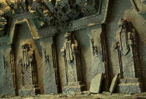 Statues in the Dwarven Hall Lotr Scenery, Scenery Building, Dwarven City, Warhammer Dwarfs, Mines Of Moria, Grey Warden, Warhammer Terrain, Wargaming Terrain, Dragon Age