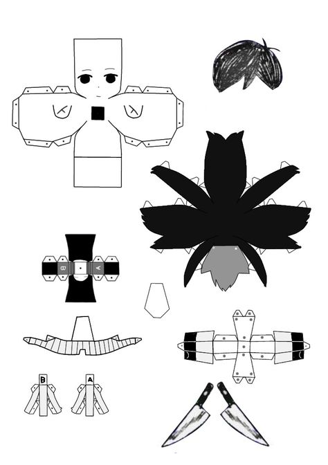 J Cube Papercraft Anime, Bsd Crafts, Papercrafts Templates, Paper Cube, Anime Paper, Paper Dolls Diy, Paper Craft Tutorials, Paper Doll Template, Papercraft Templates