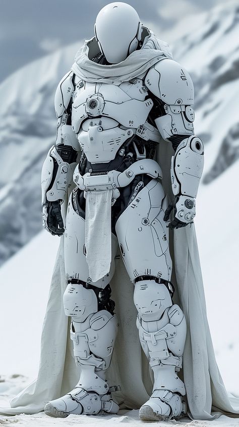 White Sci Fi Armor, Futuristic Power Armor, Futuristic Medieval Armor, Sci Fi Soldier Armor, Knight Armor Cosplay, Robot Knight Concept Art, Realistic Sci Fi Armor, Cool Armor Concepts, Scifi Armor Concept Art