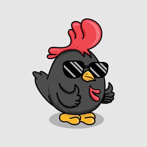 Cool Chicken Drawing, Chicken Cartoon Logo, Chicken Design Ideas, Cute Rooster Drawing, Chicken Cute Art, Chicken Illustration Cute, Cute Chicken Art, Chicken Cartoon Funny, Cartoon Chicken Drawing