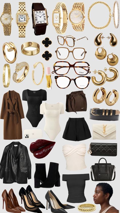 #fyp #moodboards #moodboard #brownaesthetic #gold #foryoupage #shufflefyp #shuffleaesthetic Girl Fashion Style, Uni Outfits, Effortless Outfit, Outfit Inspo Casual, New Wardrobe, Night Outfits, Types Of Fashion Styles, Luxury Outfits, Fashion Inspo Outfits