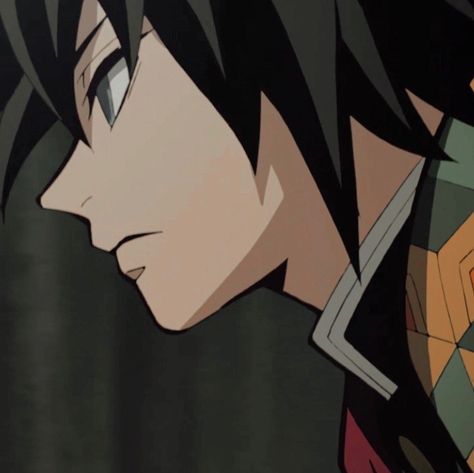 Demon Slayer Side View, Giyuu Side Profile, Demon Slayer Side Profile, Kny Side Profile, Demon Slayer Icons, Tomioka Giyuu, Profile View, Side Profile, Funny Videos Clean