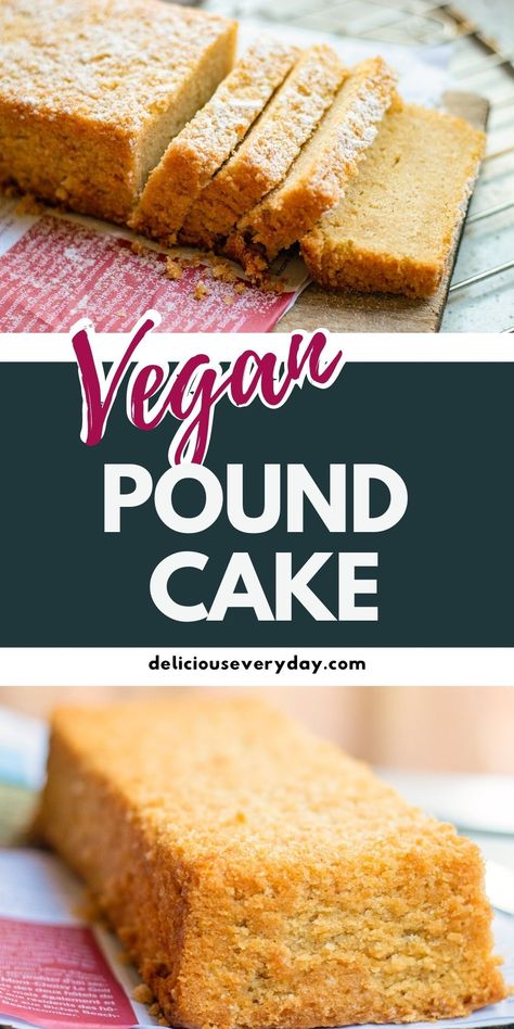 Vegan Madeira Cake, Simple Vegan Cake Recipes, Simple Vegan Cake, Vegan Pound Cake Recipe, Bananna Bread, Vegan Pound Cake, Simple Vegan Dessert, Madeira Cake, Vegan Ricotta