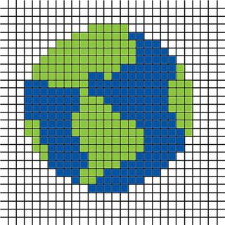 Earth Chart free pattern! Tiny Cross Stitch, Pixel Crochet, Tapestry Crochet Patterns, Pola Kristik, Pixel Pattern, Pixel Art Pattern, Crochet Tapestry, Perler Patterns, Perler Bead Art