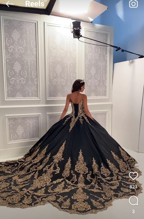 Black Quince Dresses, Gowns For Kids, Prom Elegant, Black Quinceanera Dresses, Quinceanera Dresses Gold, Ball Gowns Wedding Dress, Elegant Ball Gowns, Quinceanera Dresses Blue, Gold Wedding Dress