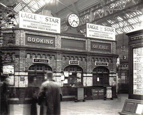 Old North Station Train Station Ticket Booth, Blackpool England, Manchester Central, Ticket Booth, Disused Stations, Old Train Station, British Seaside, Old Train, Train Tickets