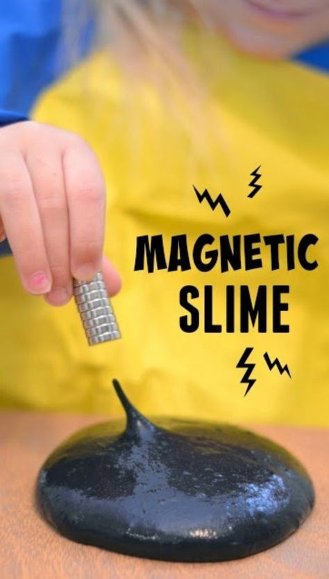 magnetic slime Magnetic Slime, Vetenskapliga Experiment, Science Experience, Teaching Mama, Kid Science, Diy Slime Recipe, Slime For Kids, Science Party, Kid Experiments