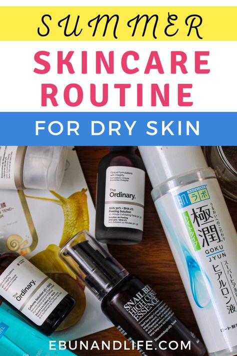 Learn about my super effective summer skincare routine that works for my dry skin. #dryskincare #dryskincareroutine #dryskinproducts #summerskincare #skincareroutineproducts #skincareroutine #skincareproductsthatwork Skincare Routine For Dry Skin, Routine For Dry Skin, The Ordinary Alpha Arbutin, The Ordinary Caffeine Solution, The Ordinary Retinol, Summer Skincare Routine, Autumn Skincare, Dry Skin Care Routine, Thrifty Living