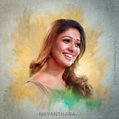 Nayanthara Digital Painting by shynumash on DeviantArt Nayanthara Hairstyle, Digital Painting Photoshop, Psd Free Photoshop, Sky Textures, Photoshop Digital Background, Digital Painting Portrait, Photoshop Painting, Texture Abstract, Green Backdrops