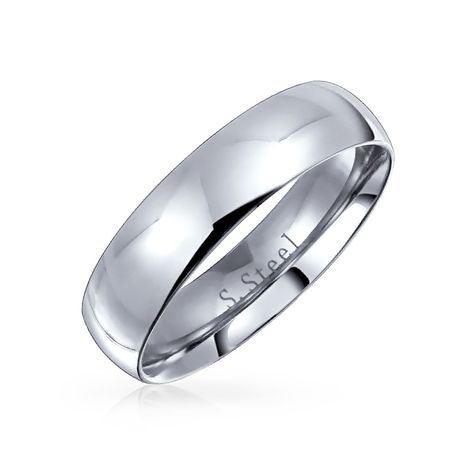 Stainless Steel Classic Wedding Band Ring 5mm with Engraving Couples Ring, Chic Rings, Titanium Wedding Band, Sophisticated Wedding, Ring Wedding Band, Cubic Zirconia Jewelry, Gold Band Ring, Wedding Band Ring, Polished Stainless Steel